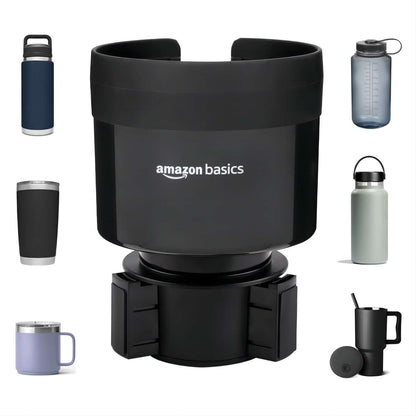 Amazon Basics Adjustable Car Cup Holder Expander – Black