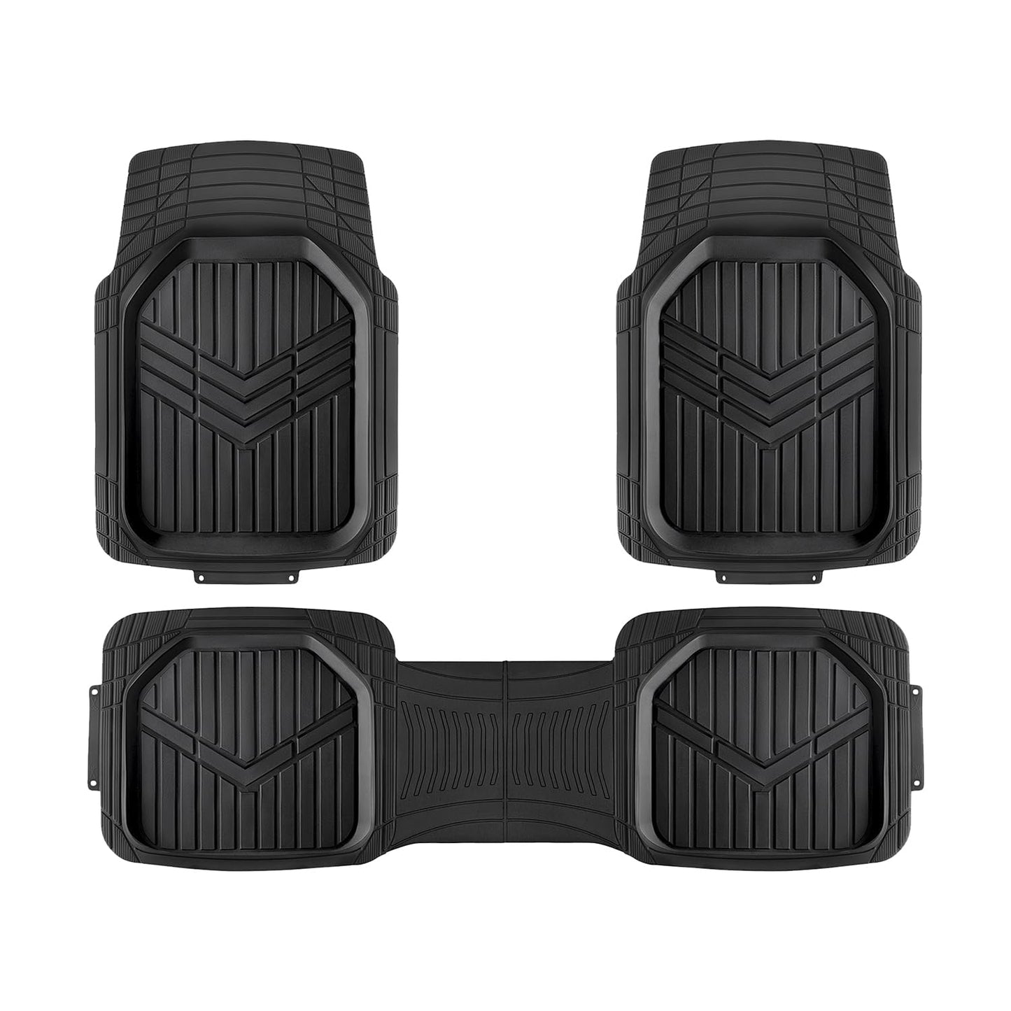 Amazon Basics Heavy Duty PVC Floor Mats 3-Piece – Black