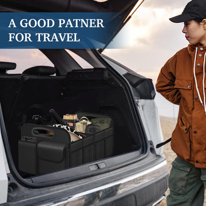 Femuar Large Capacity Car Trunk Organizer – Black