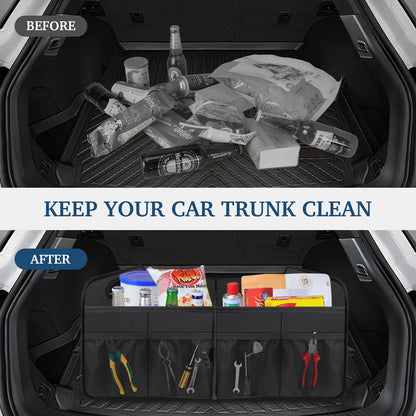Femuar Large Capacity Car Trunk Organizer – Black