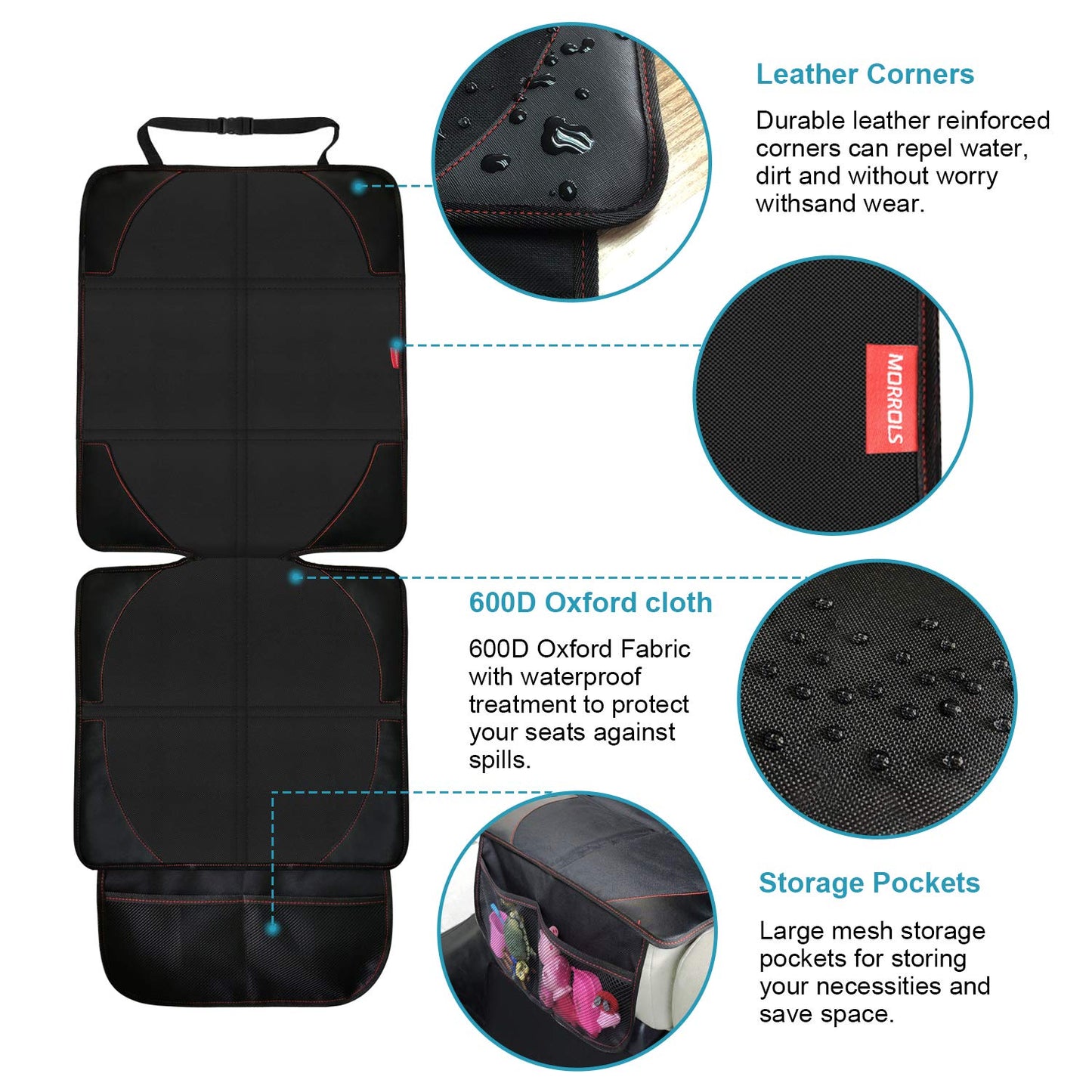 MORROLS Waterproof Car Seat Protectors for Kids & Pets