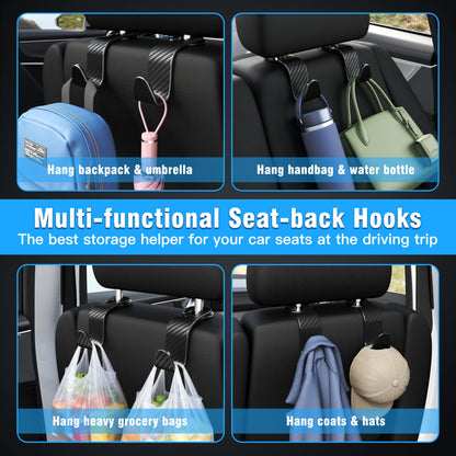 Amooca Vehicle Headrest Storage Hooks for Bags & Groceries